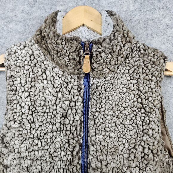 Simply Southern Women's Size S Sherpa Full Zip Vest Mottled Brown Faux Fur - Picture 2 of 15